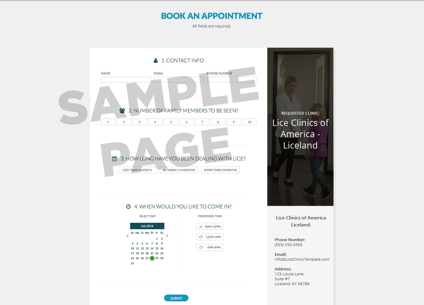 Example Appointment Page