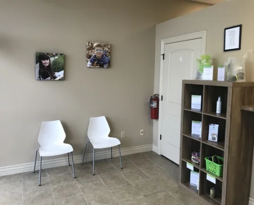 inside waiting room of lice clinics midsouth shelf with products